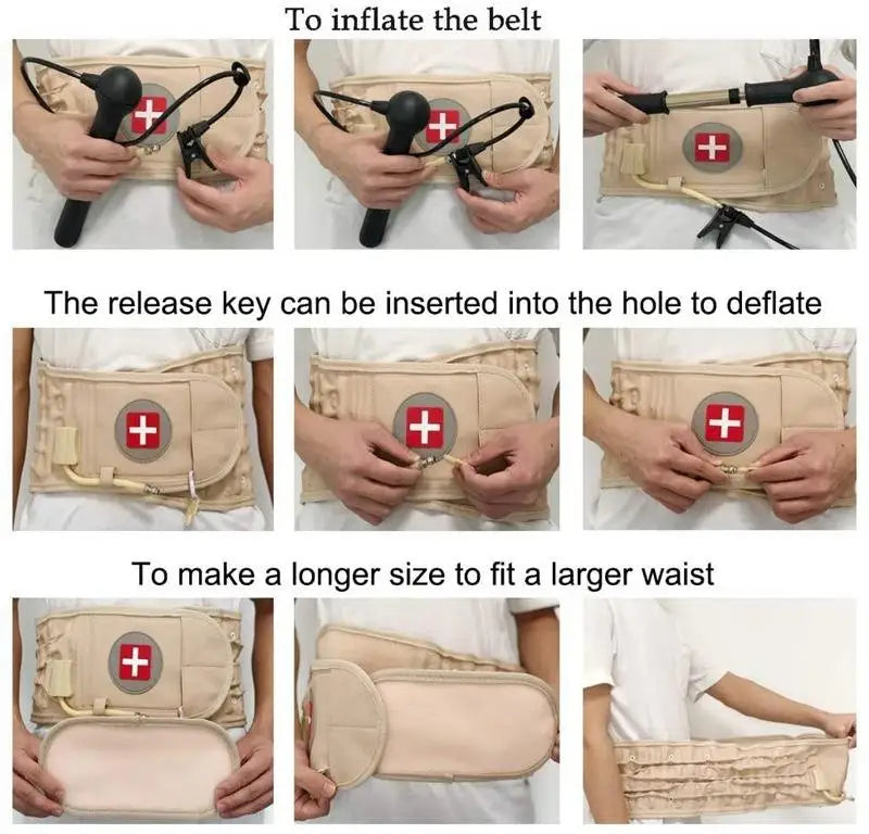 Adjustable Lumbar Support Belt with Air Traction for Back Pain Relief - 8