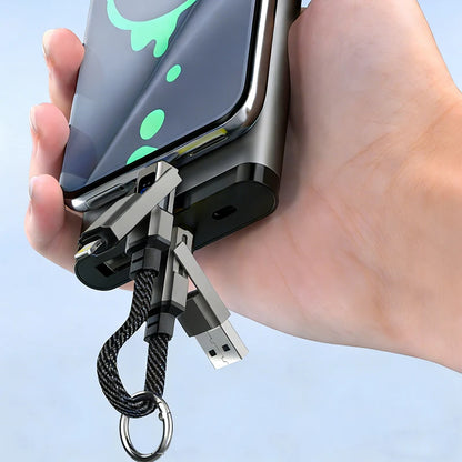 4-in-1 Fast Charging Keychain Cable with LED Power Display