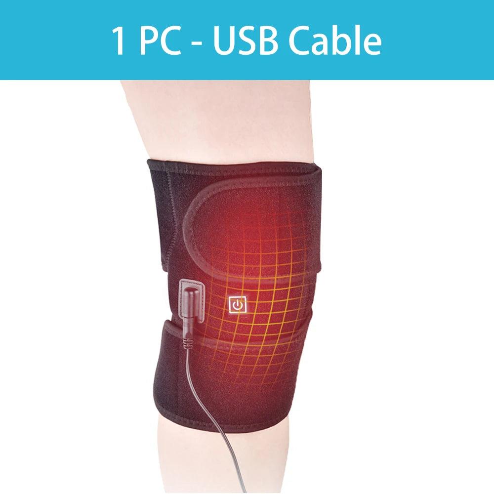 Electric Heated Knee Brace - USB Vibration Therapy & Support Pad