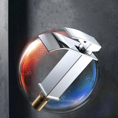 Modern Waterfall Bathroom Sink Faucet - Hot & Cold Stainless Steel