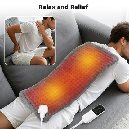Electric Heating Pad for Back & Joint Pain Relief with Adjustable Heat & Timer