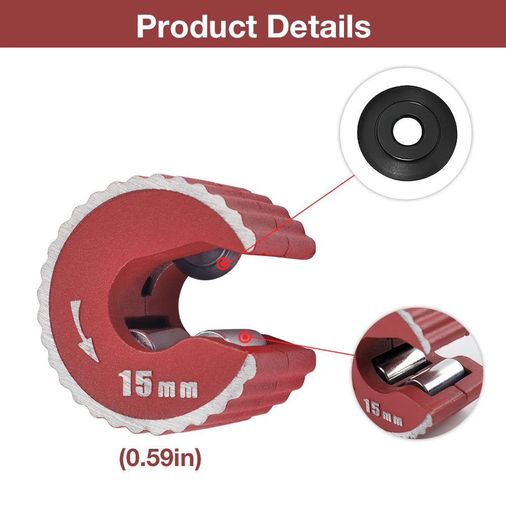 Self-Locking Mini Pipe Cutter - Tube Cutter for Copper, PVC & Aluminum - 4