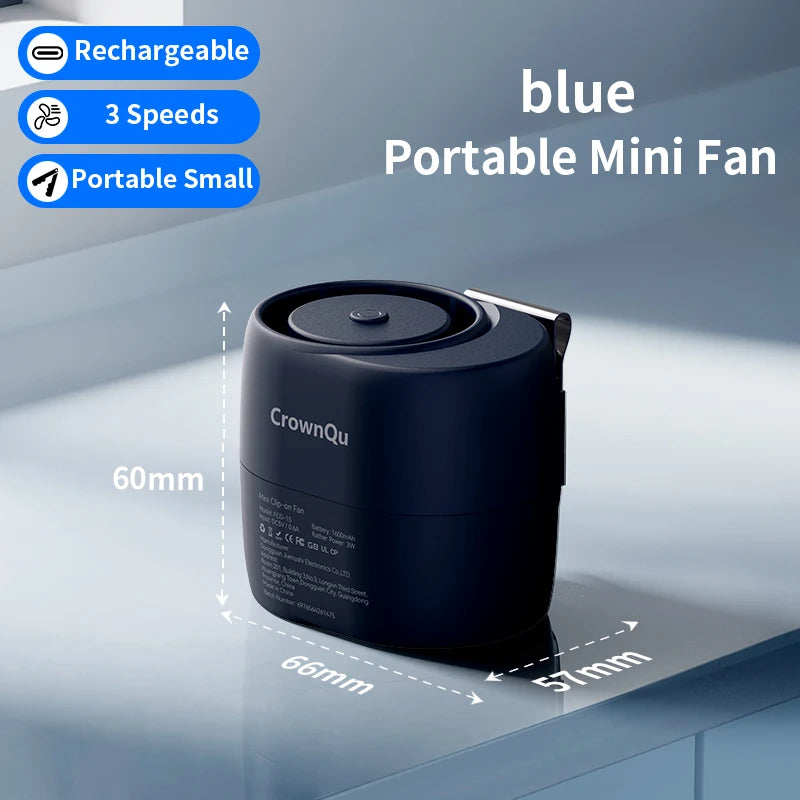Portable Waist Clip Fan - Rechargeable Turbo Neck Fan for Outdoor Cooling - 18