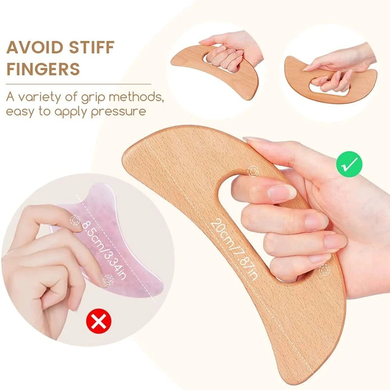Wooden Lymphatic Drainage Massager & Body Gua Sha Tool - 6