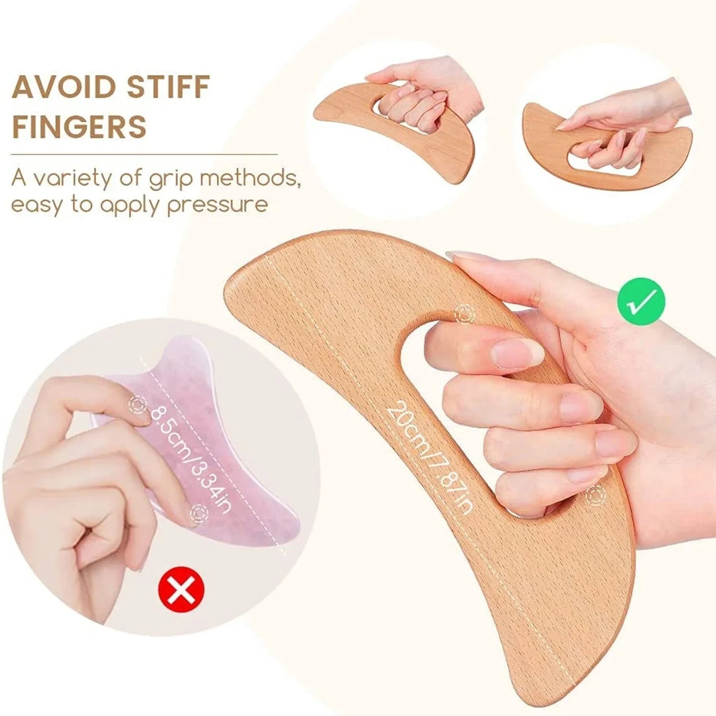 Wooden Lymphatic Drainage Massager & Body Gua Sha Tool