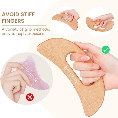 Wooden Lymphatic Drainage Massager & Body Gua Sha Tool