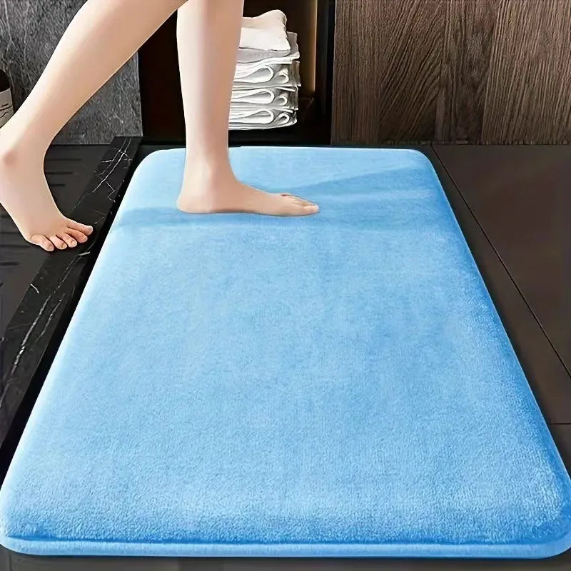 Non-Slip Absorbent Coral Velvet Memory Foam Bath Mat