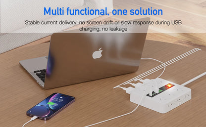 Australian Power Board: 12-Socket Extension Lead with 6 USB Fast Charger