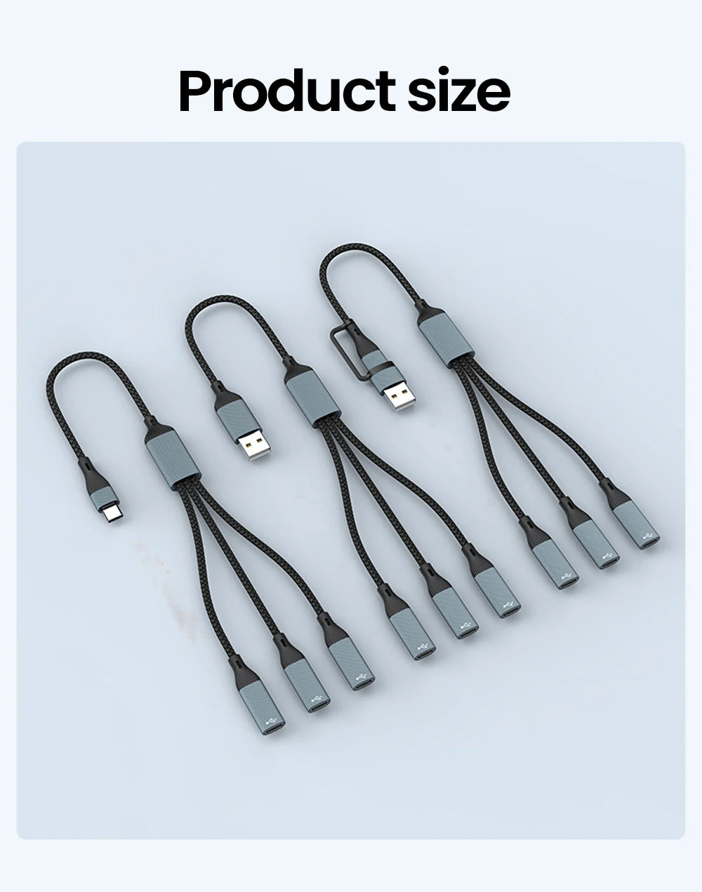 USB-C to 3-Port USB 3.0 Hub Adapter - High-Speed Data & OTG Splitter