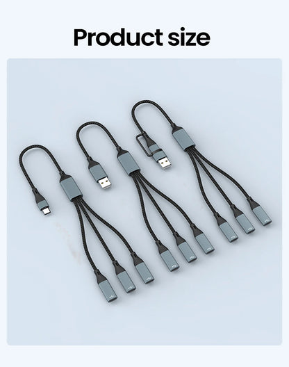 USB-C to 3-Port USB 3.0 Hub Adapter - High-Speed Data & OTG Splitter
