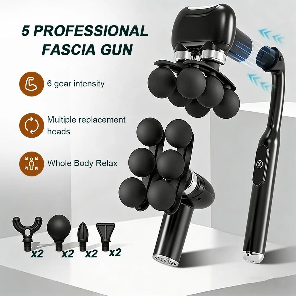 Deep Tissue Muscle Massage Gun with Detachable Handle