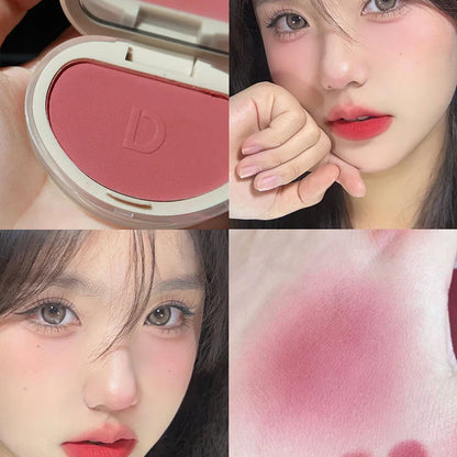 Natural Matte Face Blush & Highlighter Compact - Long-Lasting Glow Palette