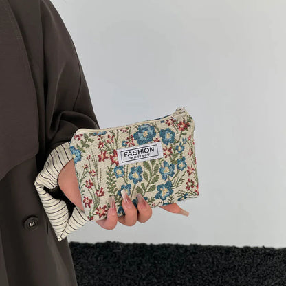 Luxury Retro Floral Canvas Clutch