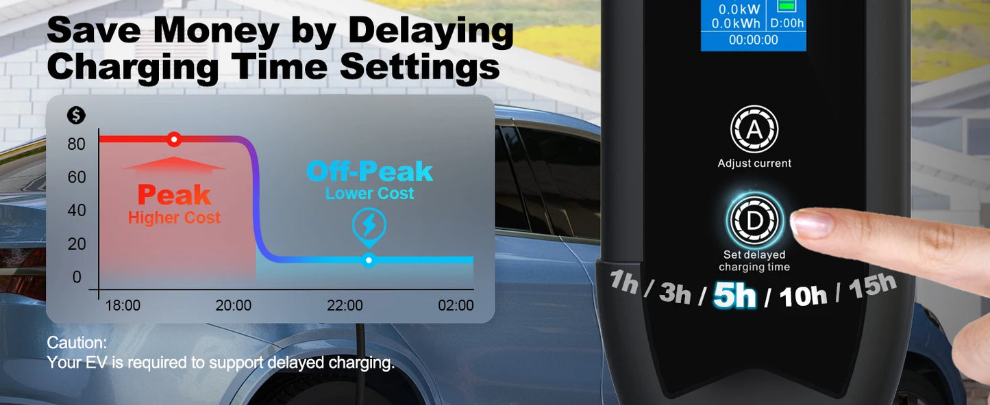 Portable NACS EV Charger for Tesla - 3.5kW Adjustable Level 2 Charging