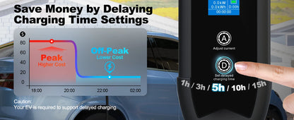 3.5KW Portable EV Charger for Tesla NACS - Adjustable Home Charging Station