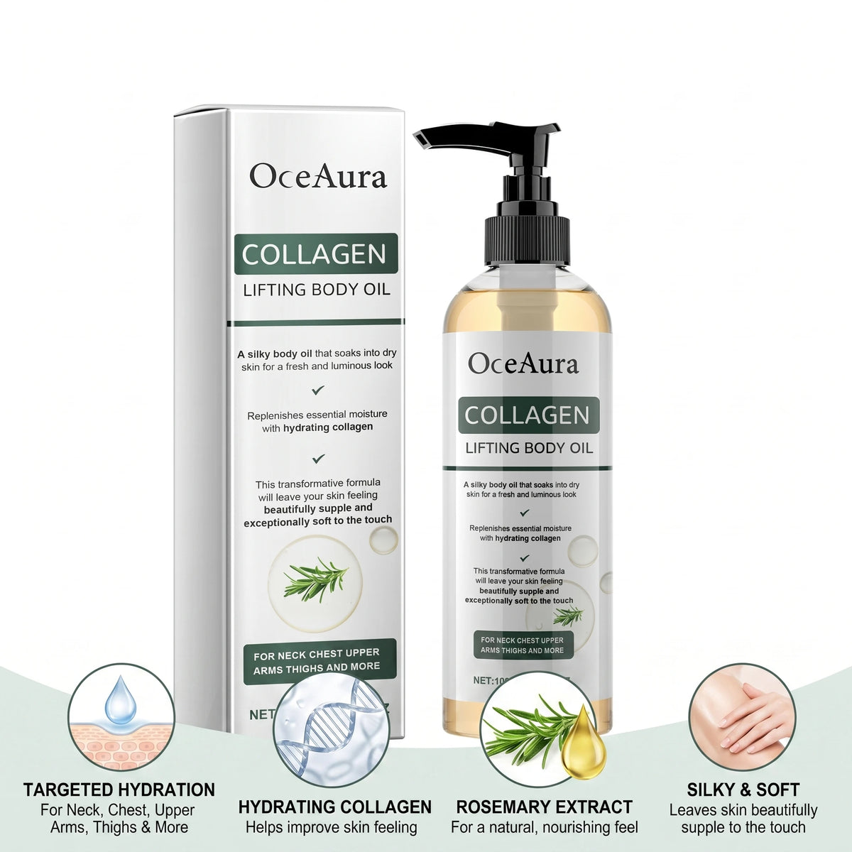 Collagen Body Firming Oil - Hydrating & Tightening Skin Care Treatment