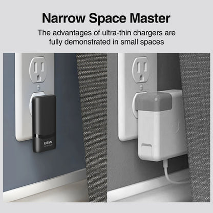 65W Ultra-Slim GaN Dual USB-C Fast Wall Charger for Laptop & Mobile