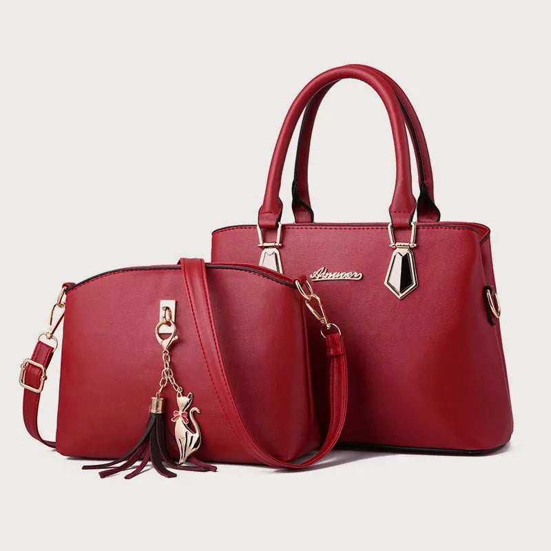 Luxury 2-Piece Leather Tote Set