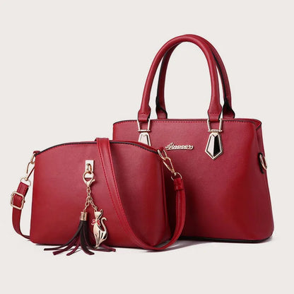 Luxury 2-Piece Leather Tote Set