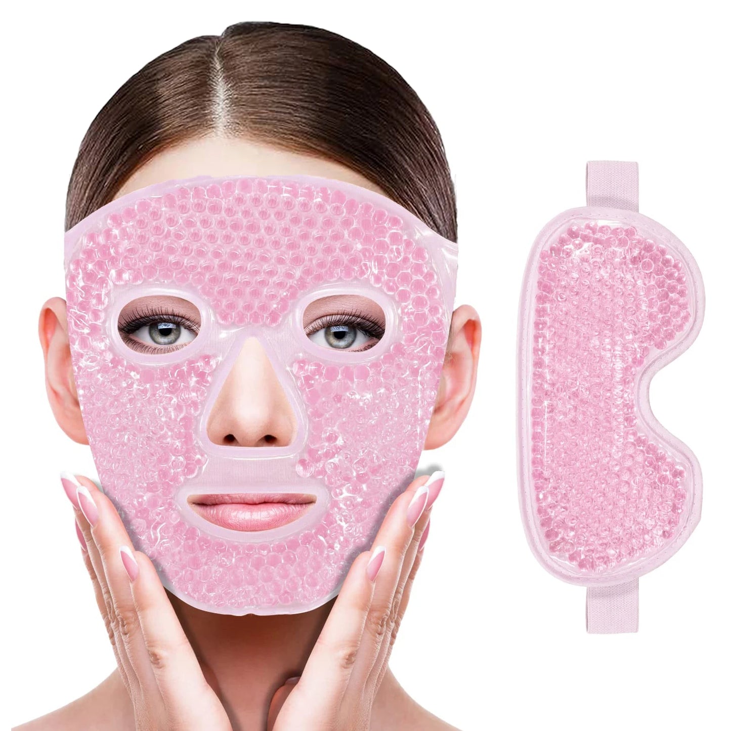 Gel Bead Cooling Ice Face Mask – Hot & Cold Therapy for Face & Eye Care