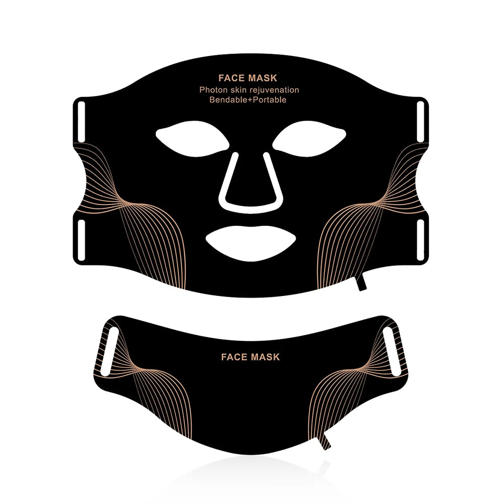 Wireless 7-Color LED Light Therapy Silicone Face & Neck Mask - 16