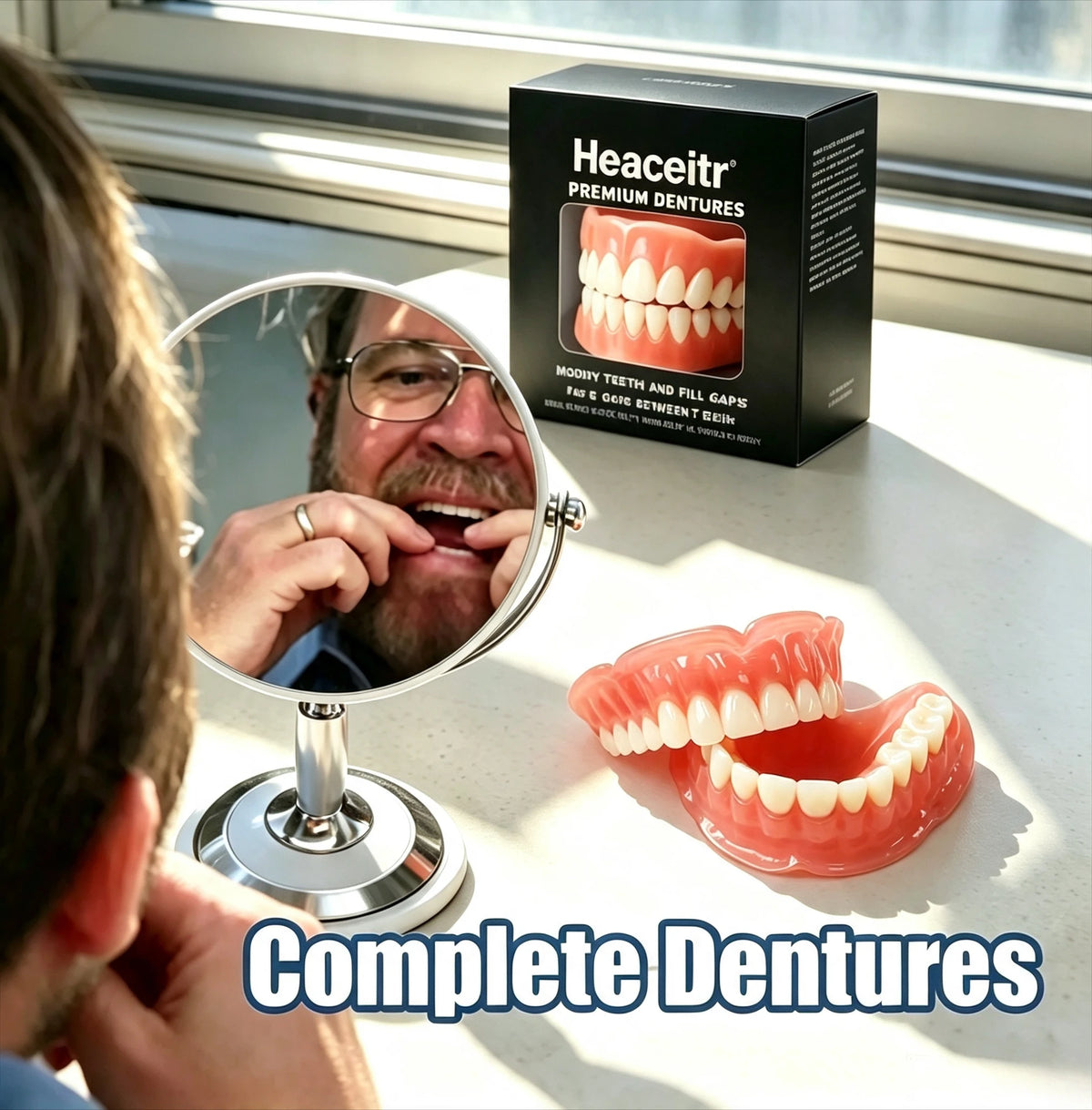 Custom Fit Cosmetic Dentures - Comfortable Silicone Smile Veneers