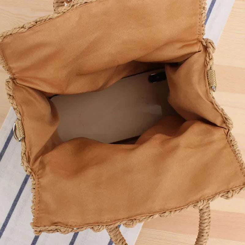 Luxury Woven Straw Beach Tote