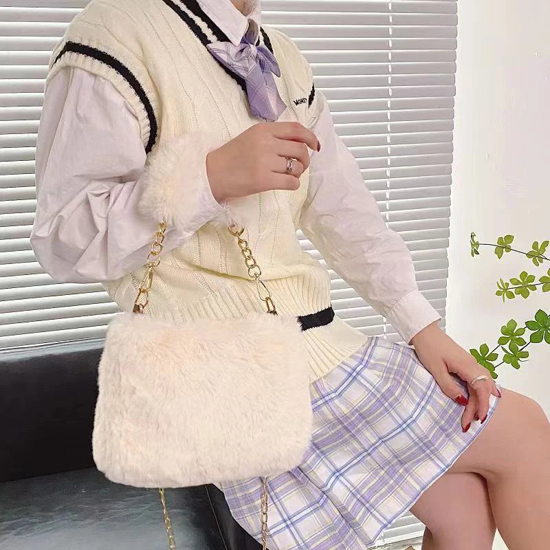 Luxury Plush Chain Crossbody