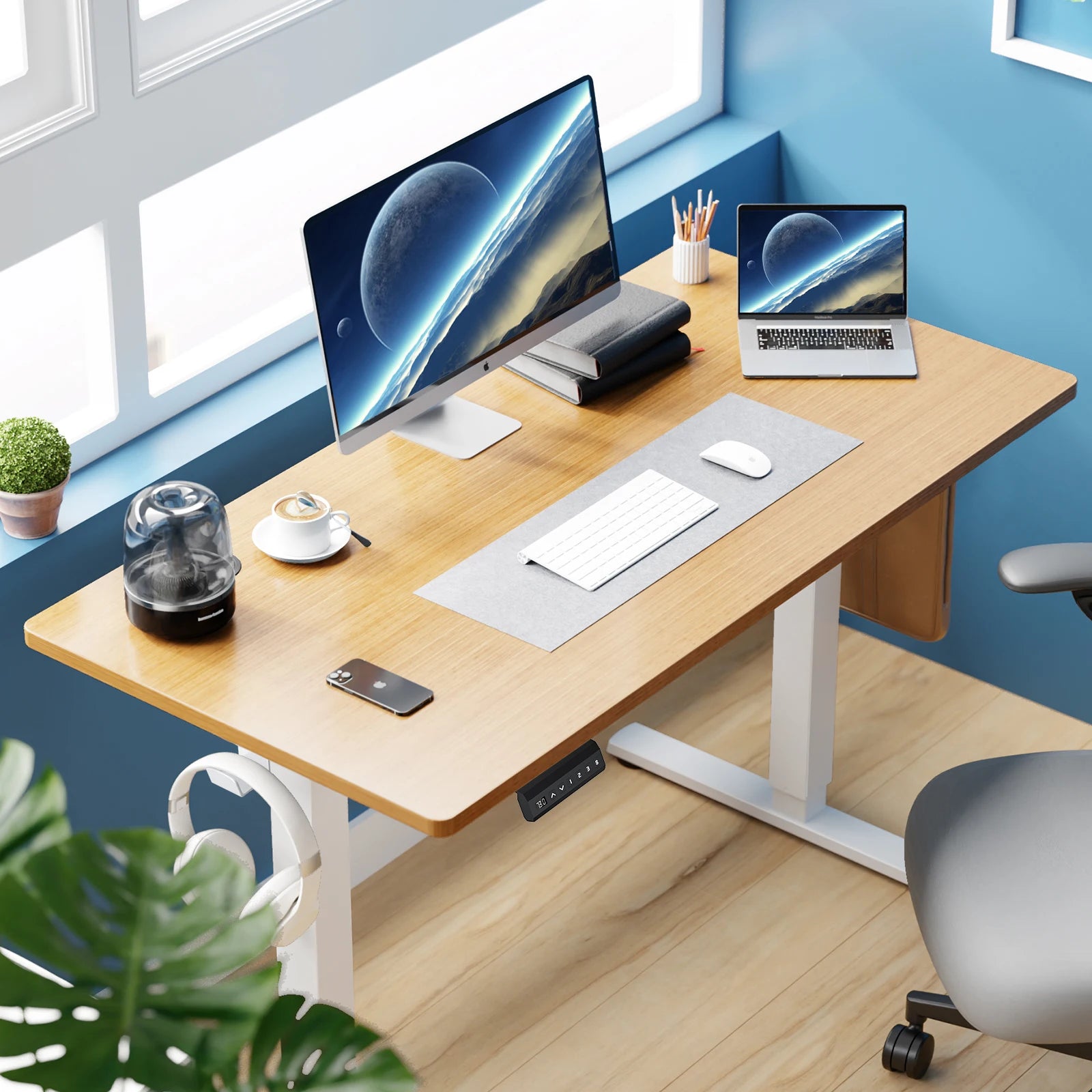 Electric Standing Desk 40x24 Height Adjustable Sit-Stand Computer Table - 2
