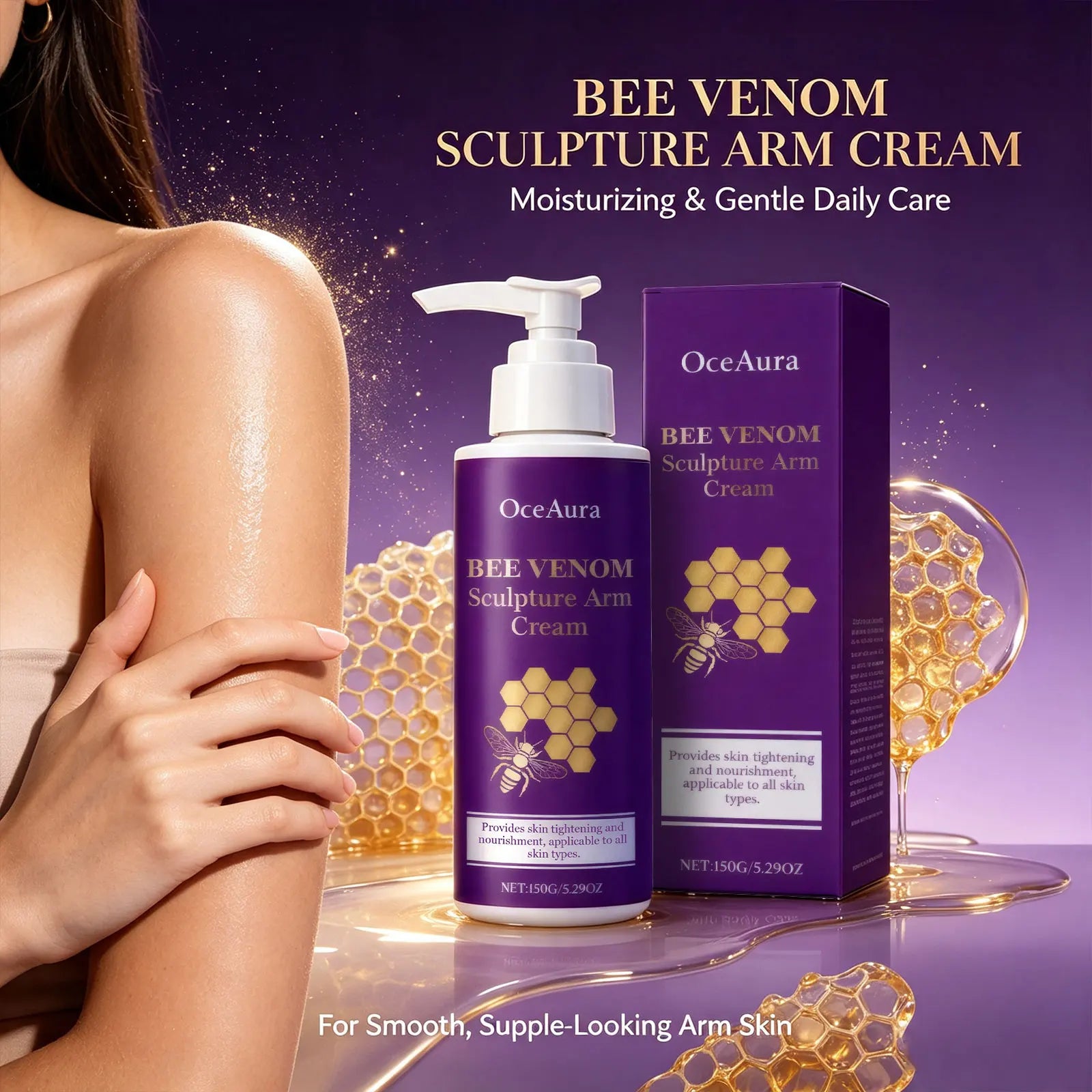 Bee Venom Firming Arm Cream - Anti-Sagging Body Sculpting & Moisturizing Lotion - 4