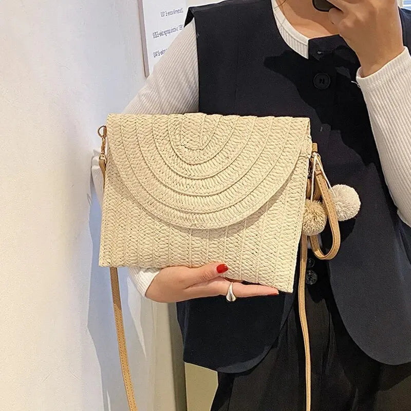 Luxury Woven Straw Beach Clutch