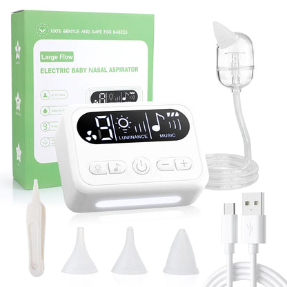 Electric Baby Nasal Aspirator with Soothing Music & Adjustable Suction