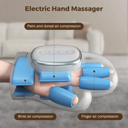 Electric Hand Massager with Airbag Compression and Heat for Pain Relief