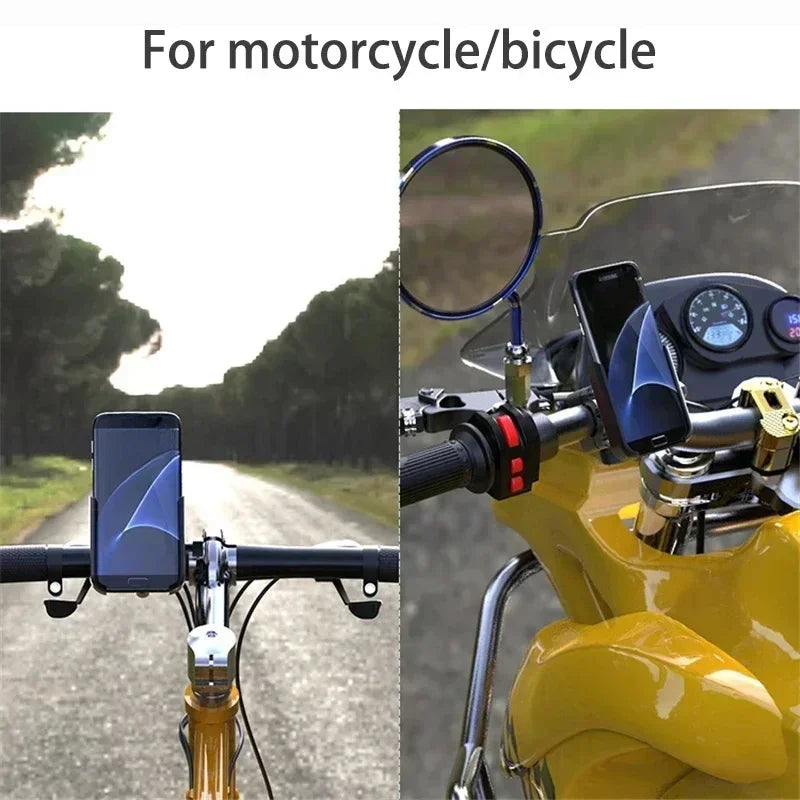Heavy-Duty Aluminum Motorcycle & Bicycle Phone Mount - Secure GPS Holder - 3