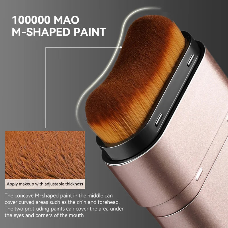Double-Ended Hydrating Foundation Stick with Built-in Brush - Long-Lasting - 6
