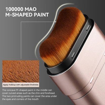 Double-Ended Hydrating Foundation Stick with Built-in Brush - Long-Lasting