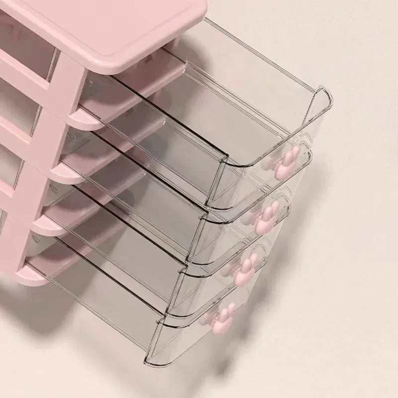 2-5 Tier Clear Desktop Drawer Organizer for Desk & Vanity