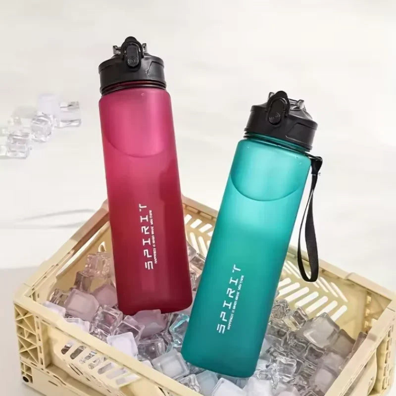 750ml Leak-Proof Sports Water Bottle with Straw & Carrying Handle