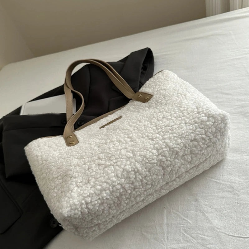Luxury Lamb Wool Tote Bag