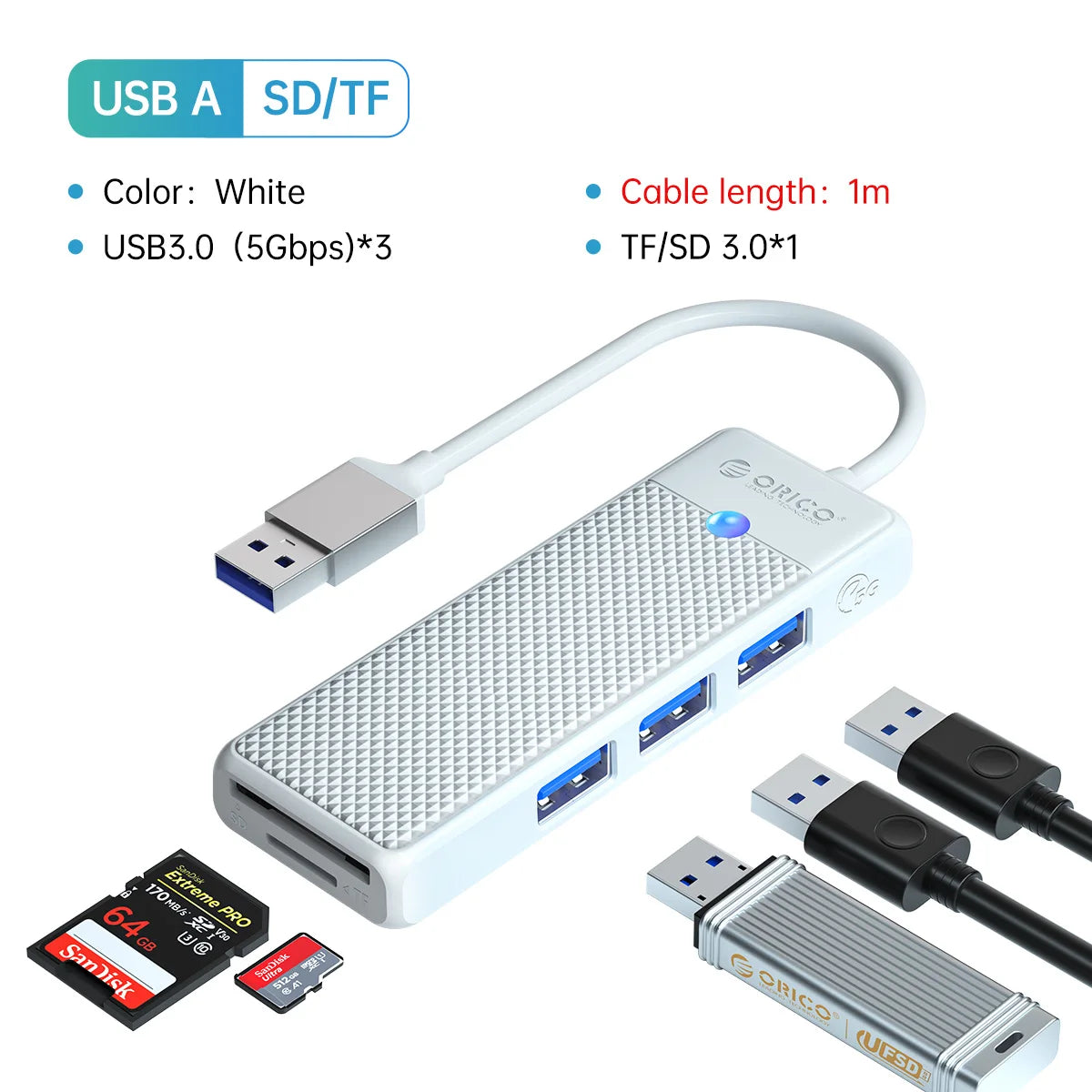 4-in-1 USB-C Hub Adapter with 100W PD Charging & 5Gbps Data Transfer