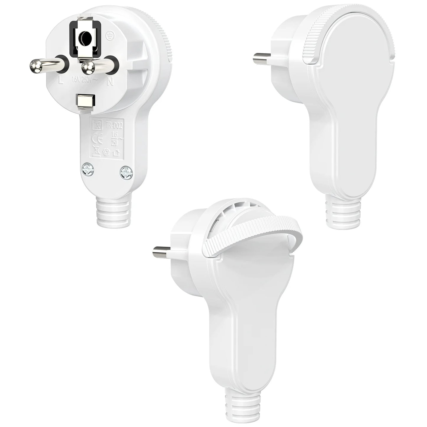 Ultra-Thin Folding Flat Plug 4000W - Space Saving Wall Power Connector