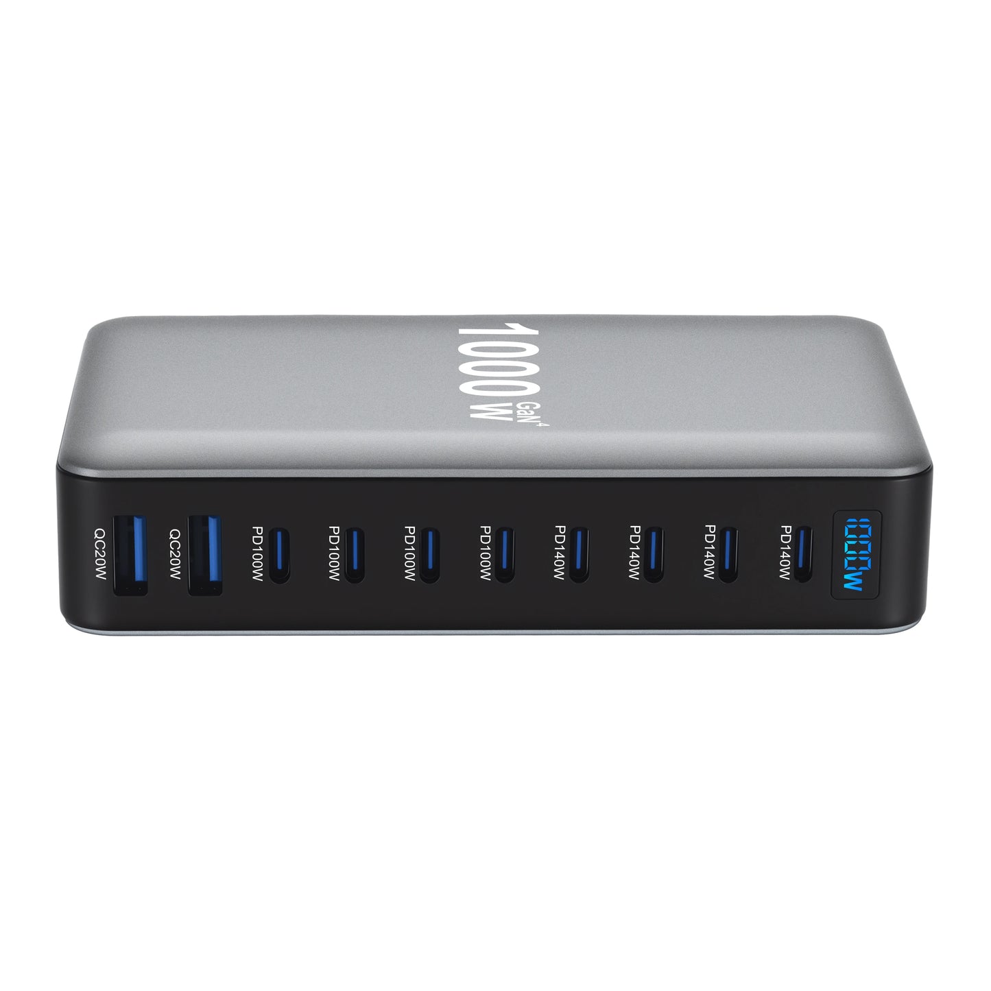 155W GaN Desktop Charger, 10-Port USB-C PD Fast Charging Station