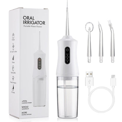 Portable Cordless Water Dental Flosser - USB Rechargeable Teeth Cleaning Tool