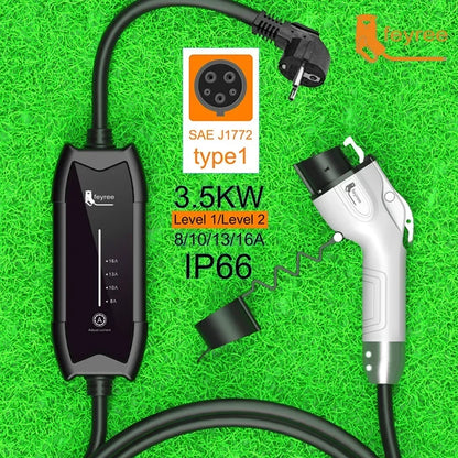 Feyree Portable EV Charger Type 2/1 3.5KW Adjustable Electric Car Charger