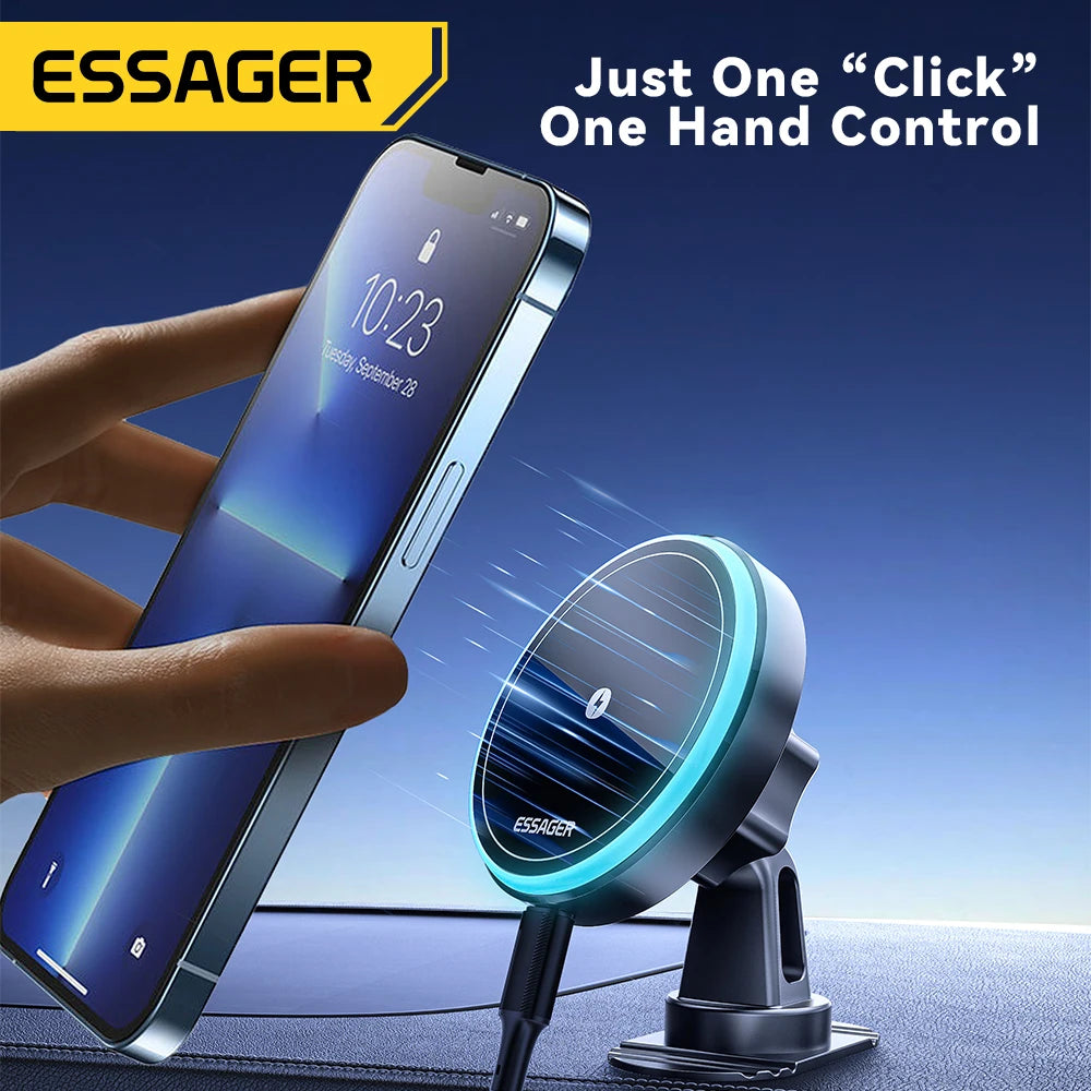 Magnetic Wireless Car Charger & Phone Holder for iPhone 16/15/14 - 2