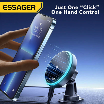 Magnetic Wireless Car Charger & Phone Holder for iPhone 16/15/14