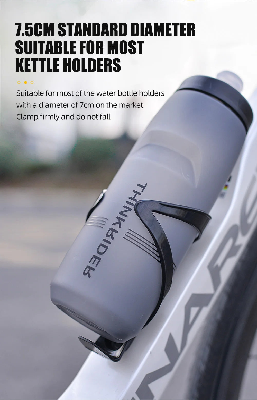 ThinkRider Sports Water Bottle - Leak-Proof Squeeze Bottle for Cycling & MTB - 13