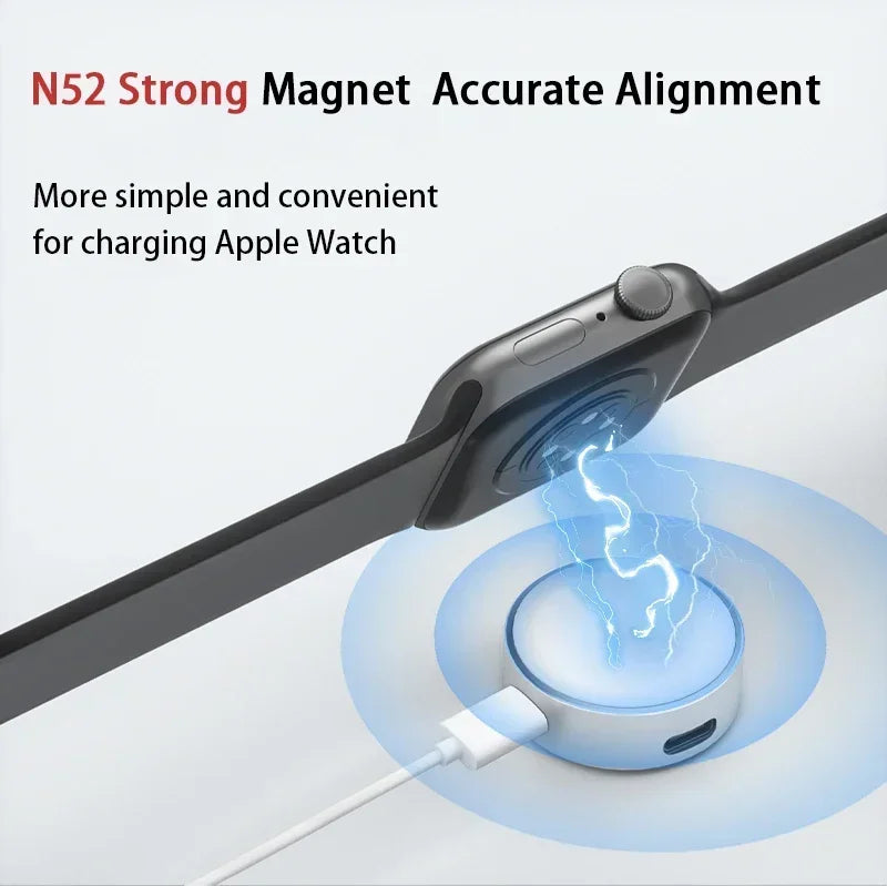 Portable Magnetic Wireless Charger for Apple Watch Series 1-10 & Ultra