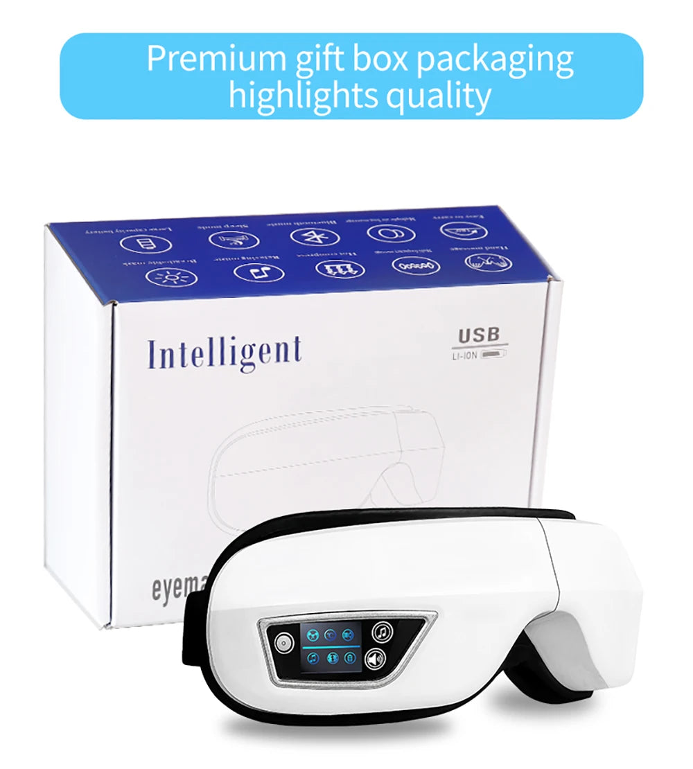 6D Smart Bluetooth Eye Massager with Heat & Air Pressure for Eye Fatigue - 18