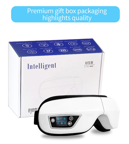 6D Smart Bluetooth Eye Massager with Heat & Air Pressure for Eye Fatigue